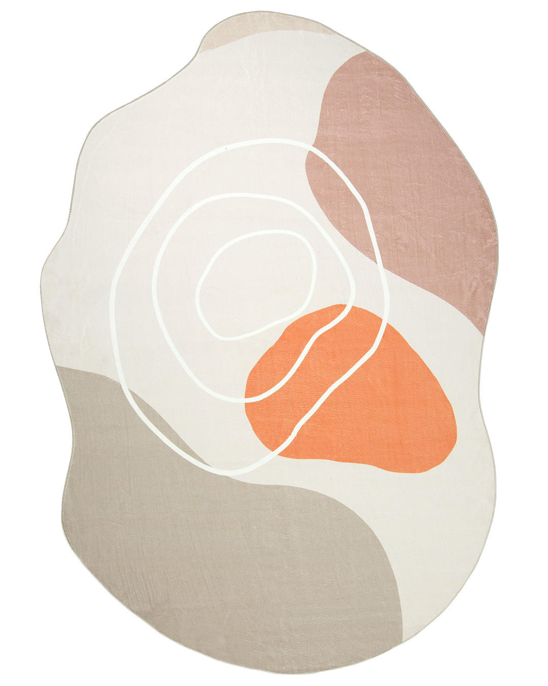 TEPPICH Bova Agolo Mazovia Unregelmäßige Form 120x160cm Beige Orange Abstrakt Kurzflor - Orange, Textil (120/160cm) - Mazovia
