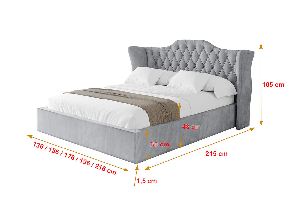 POLSTERBETT mit Bettkasten und Lattenrost, Bett mit Matratze H3/H4 - ZORAN 120x200 Hellgrau - Hellgrau, Holzwerkstoff/Textil (120/200cm) - ALTDECOR
