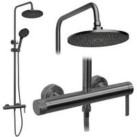 DUSCHGARNITUR Rea Rivo Titan - Titanfarben, Metall (29.5/126.5/33cm) - REA