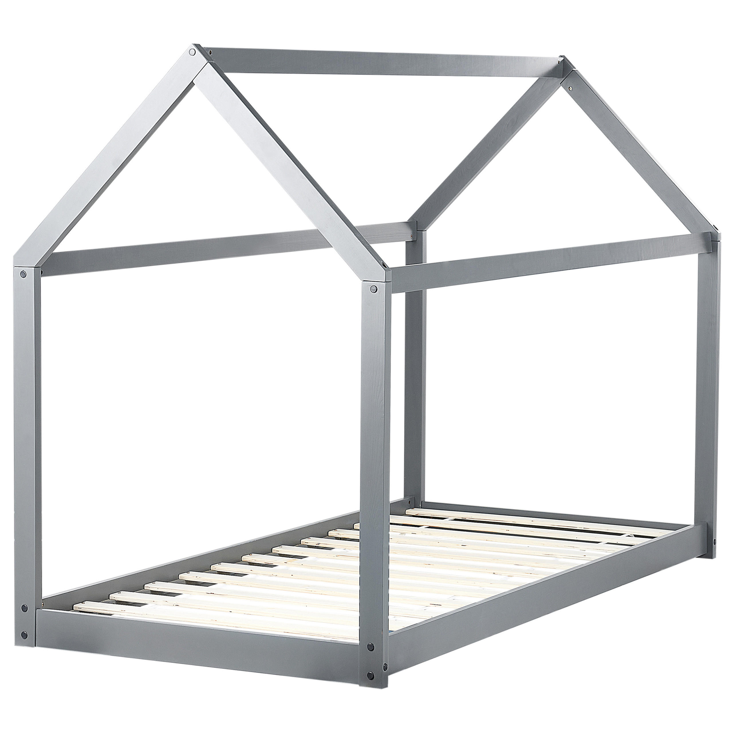 KINDER-HAUSBETT Grau 90-200 cm Tosse - Grau, Holz (90/200cm) - Beliani
