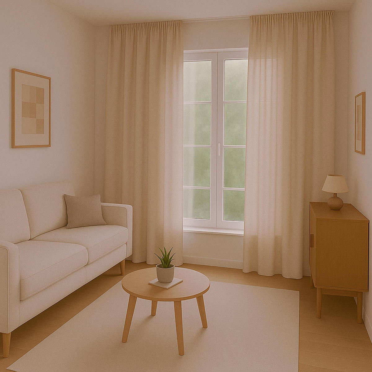 GARDINE Universalband "blickdicht" 2er Pack Beige 140x175 cm - Beige, Textil (140/175cm) - Bestlivings