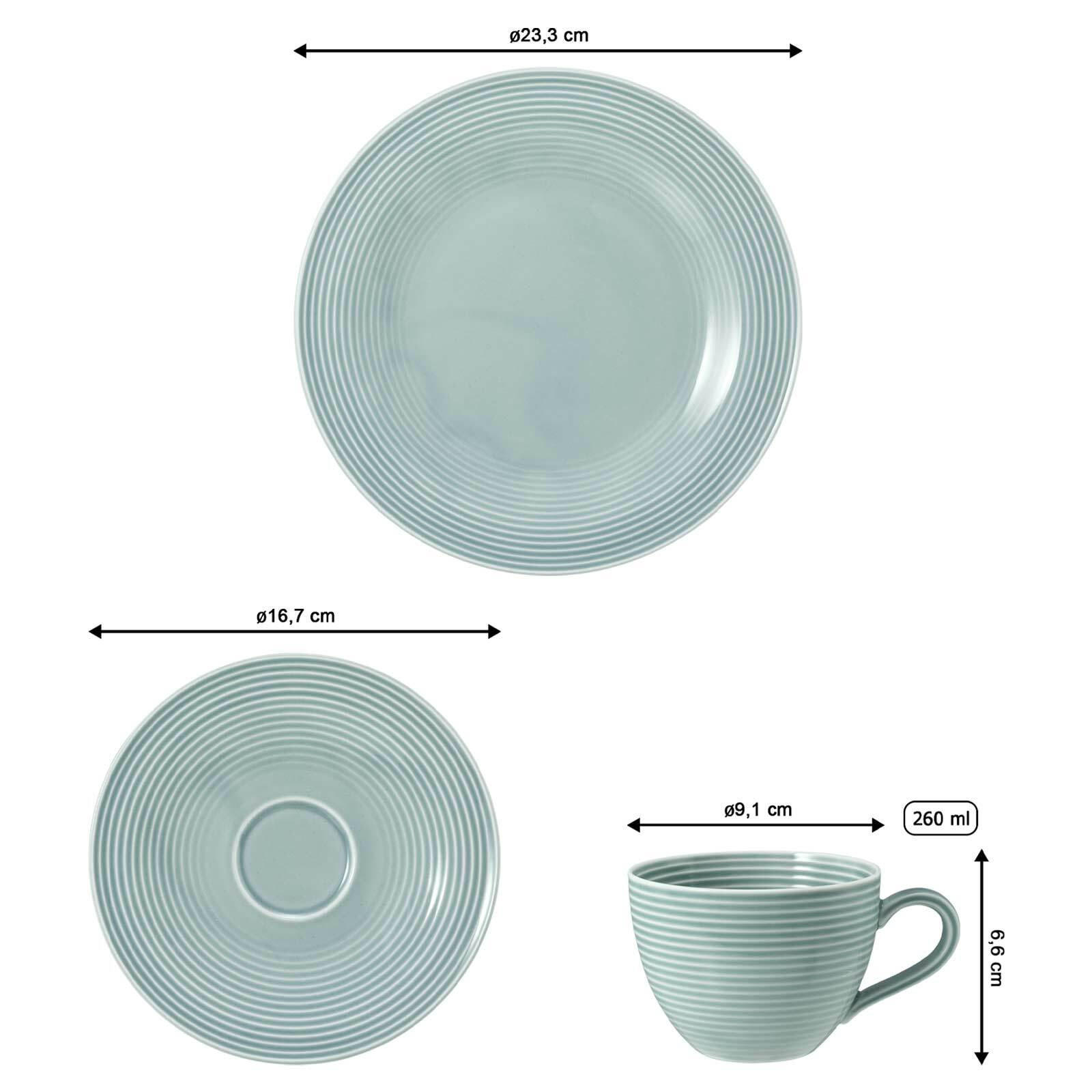 KAFFEESERVICE Beat Color Glaze Arktisblau 18er Set - Hellblau, Keramik (24/18.1/43cm) - Seltmann Weiden