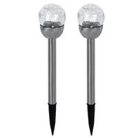 LED AUSSENLEUCHTE Edelstahl Silber 2er Set - Silberfarben, Glas (6/6/24.5cm)