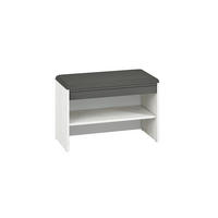 SITZBANK Hyga Pinie weiß / anthrazit 70 / 34 / 47cm - Weiß/Grau, Holz/Holzwerkstoff (70/47/34cm) - Feldmann-Wohnen