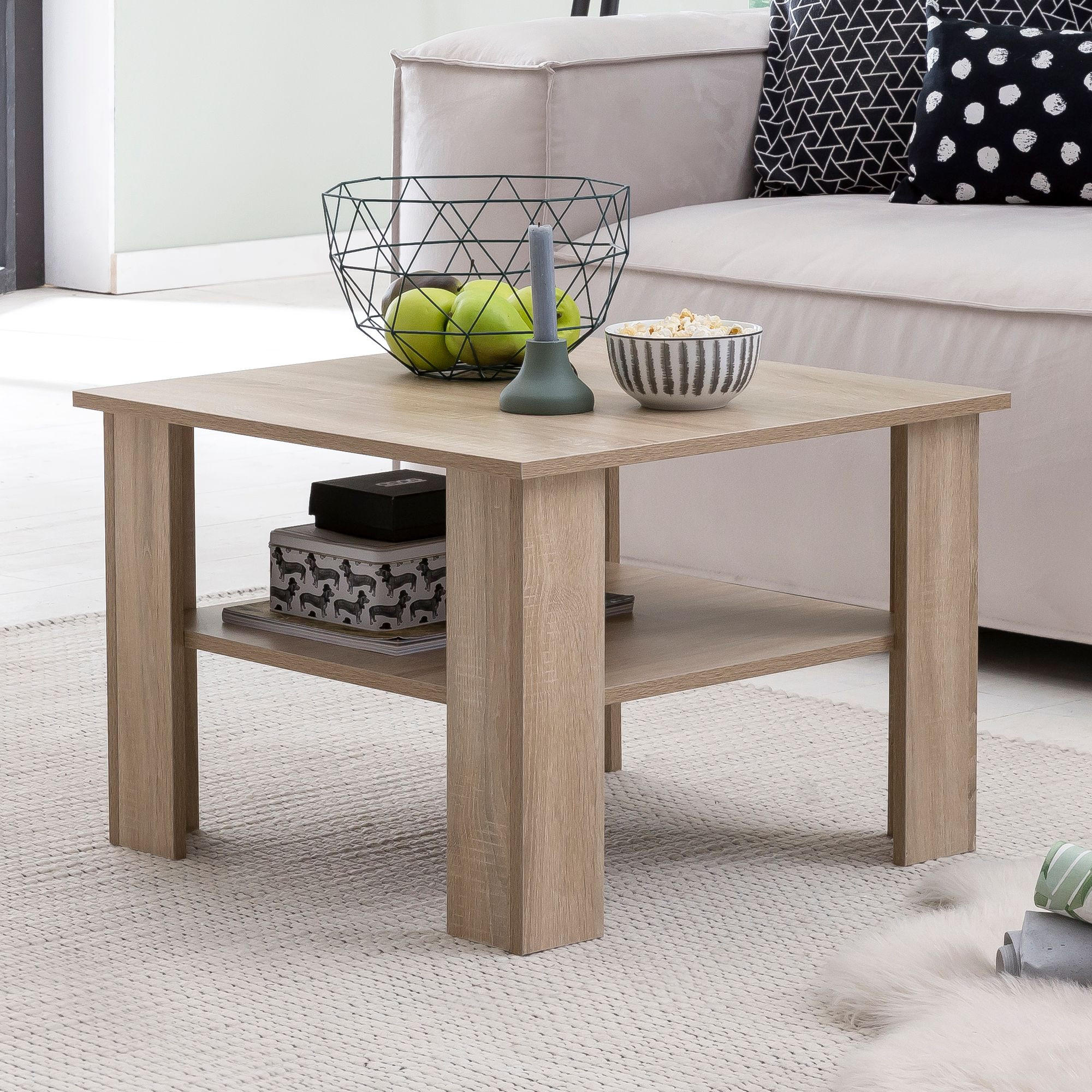 COUCHTISCH NOEMI Wohnzimmertisch - Sonoma Eiche, Holzwerkstoff (60/60/42cm) - tinkaro