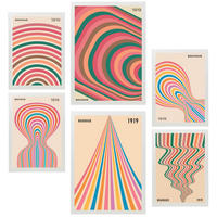 POSTER Set Mit 6 Geometrische Bauhaus Formen A3 & A4 Weißer Rahmen - Weiß, Papier (29/3cm) - Nacnic