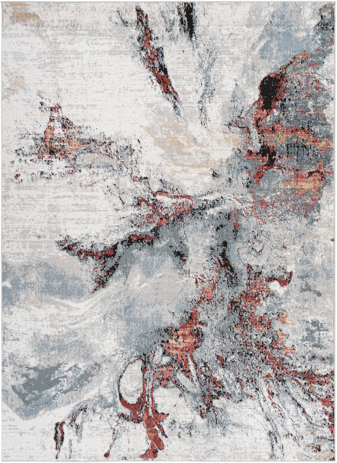 Livabliss Kurzflorteppich Grau, Rot 160x220 cm