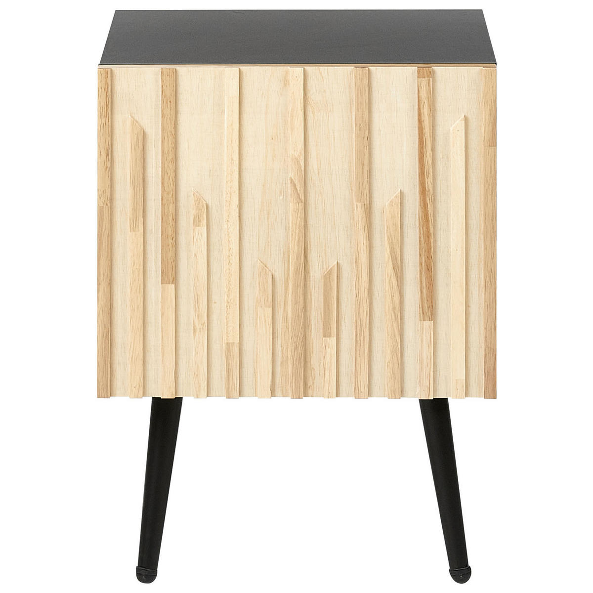 NACHTTISCH Heller Holzfarbton/Schwarz Dalcross - Hellbraun/Schwarz, Holzwerkstoff (40/50/35cm) - Beliani