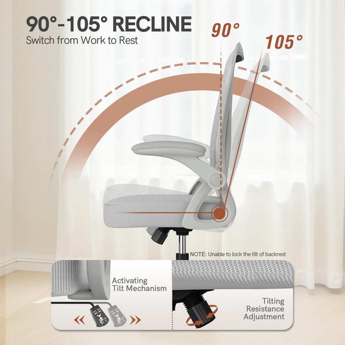 DREHSTUHL Netzbespannung Sitzkomfort Grau - Grau, Metall (23/52/62cm) - Rattrix