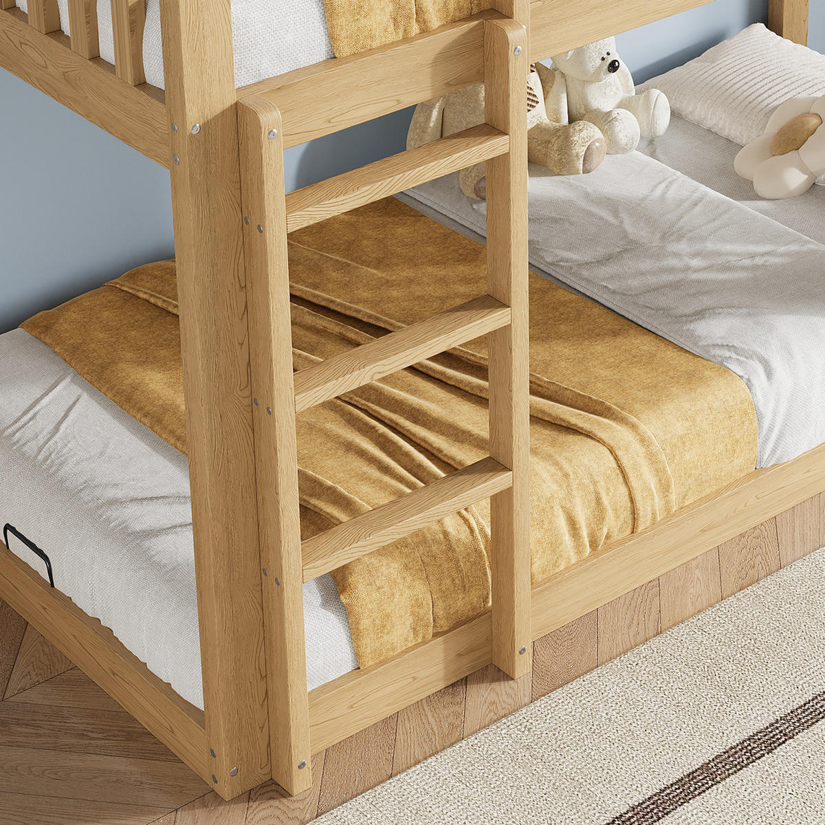 ETAGENBETT Hausbett 90x200 cm Holz Natur - Naturfarben, Holz (90/200cm) - Meubliv