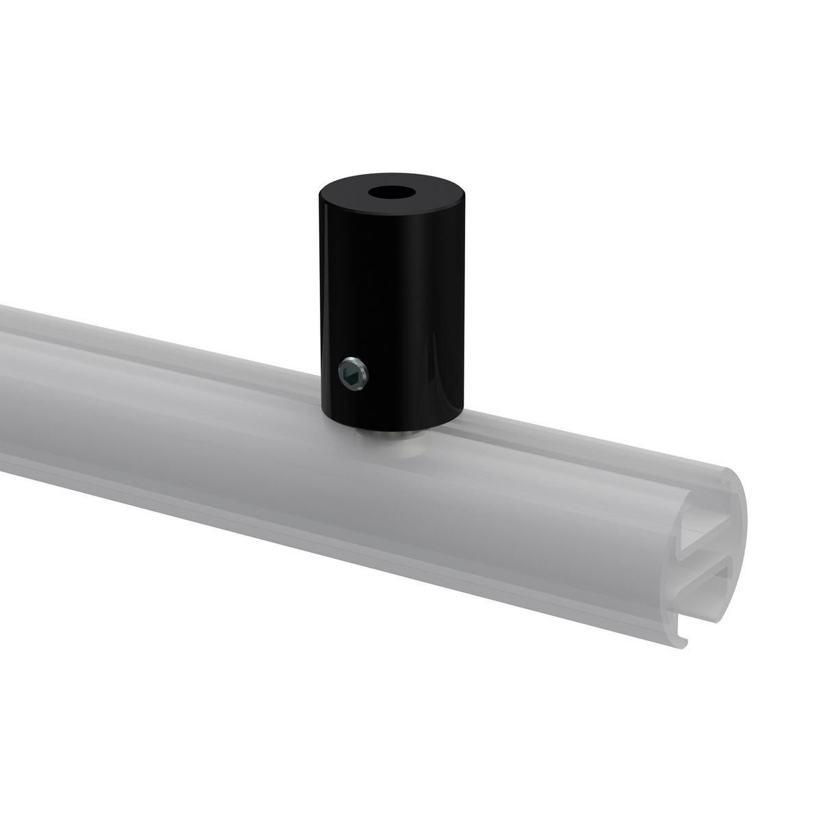 DECKENTRÄGER FÜR INNENLAUFSTANGEN 20 mm Ø, Sonius 1-läufig, Schwarz, Packung 2 Stück - Schwarz, Metall (1.6/3/1.6cm) - INTERDECO