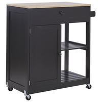 SERVIERWAGEN Schwarz Trapani - Hellbraun/Schwarz, Holzwerkstoff (75/87/44cm) - Beliani