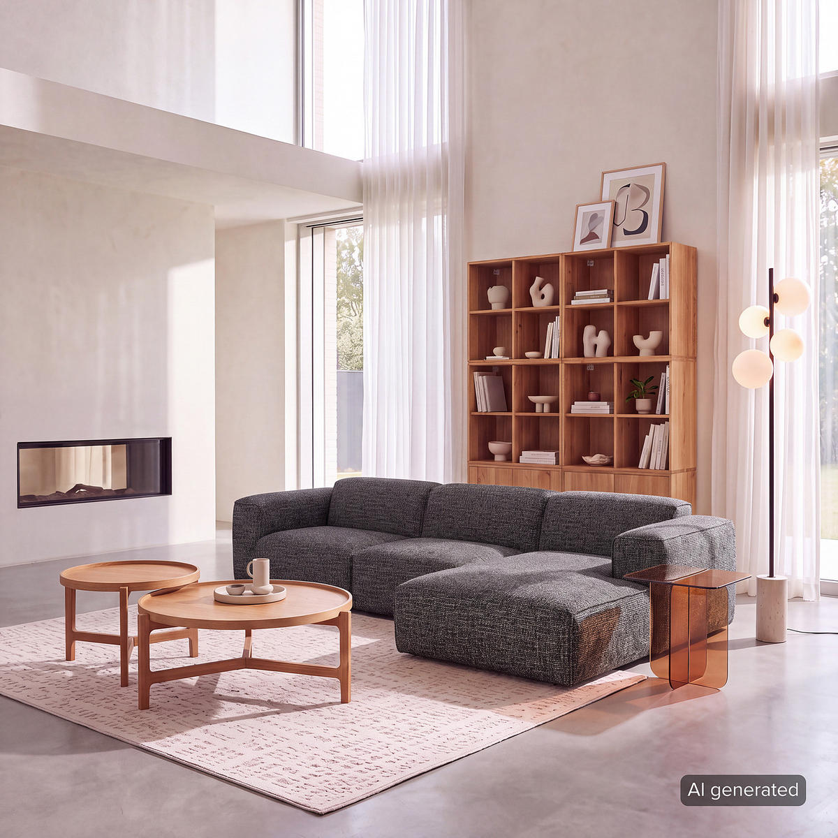 3-SITZER ECKSOFA mit Longchair - Schwarz/Grau, Kunststoff/Textil (284/173cm) - home24