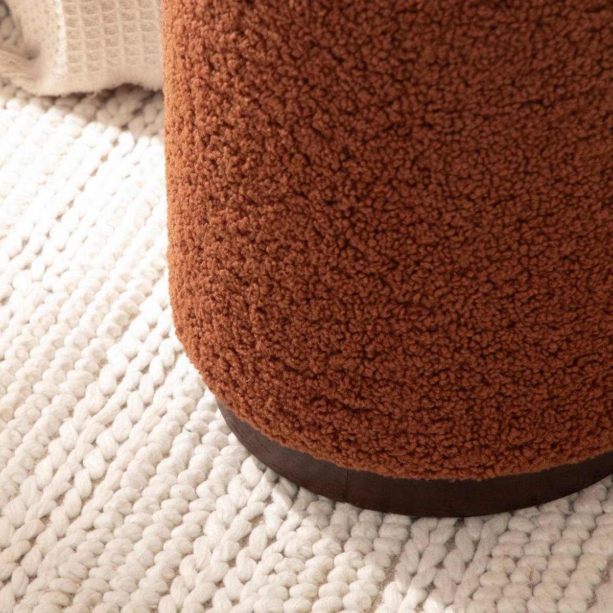 POUF Arles Terrakotta / Orange 35 cm x 42 cm - Terracotta, Textil (35/42/35cm)