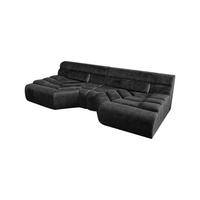 BIG SOFA MIT KISSEN TARA Anthrazit Velvet - Anthrazit, Textil (286/76/143cm) - KAWOLA