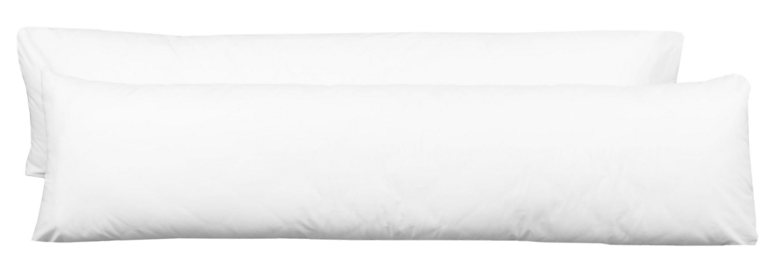 KISSENBEZUG, 2er-Set, 40x145 cm, 50% Polyester, 50% Baumwolle, Weiß - Weiß, Textil (40/145cm) - Zollner