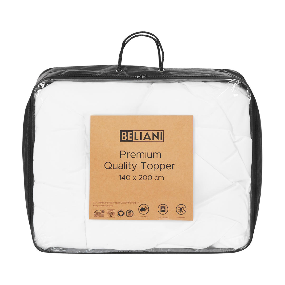 MATRATZENTOPPER 140/200 cm Aizkorri - Weiß, Textil (140/200cm) - Beliani
