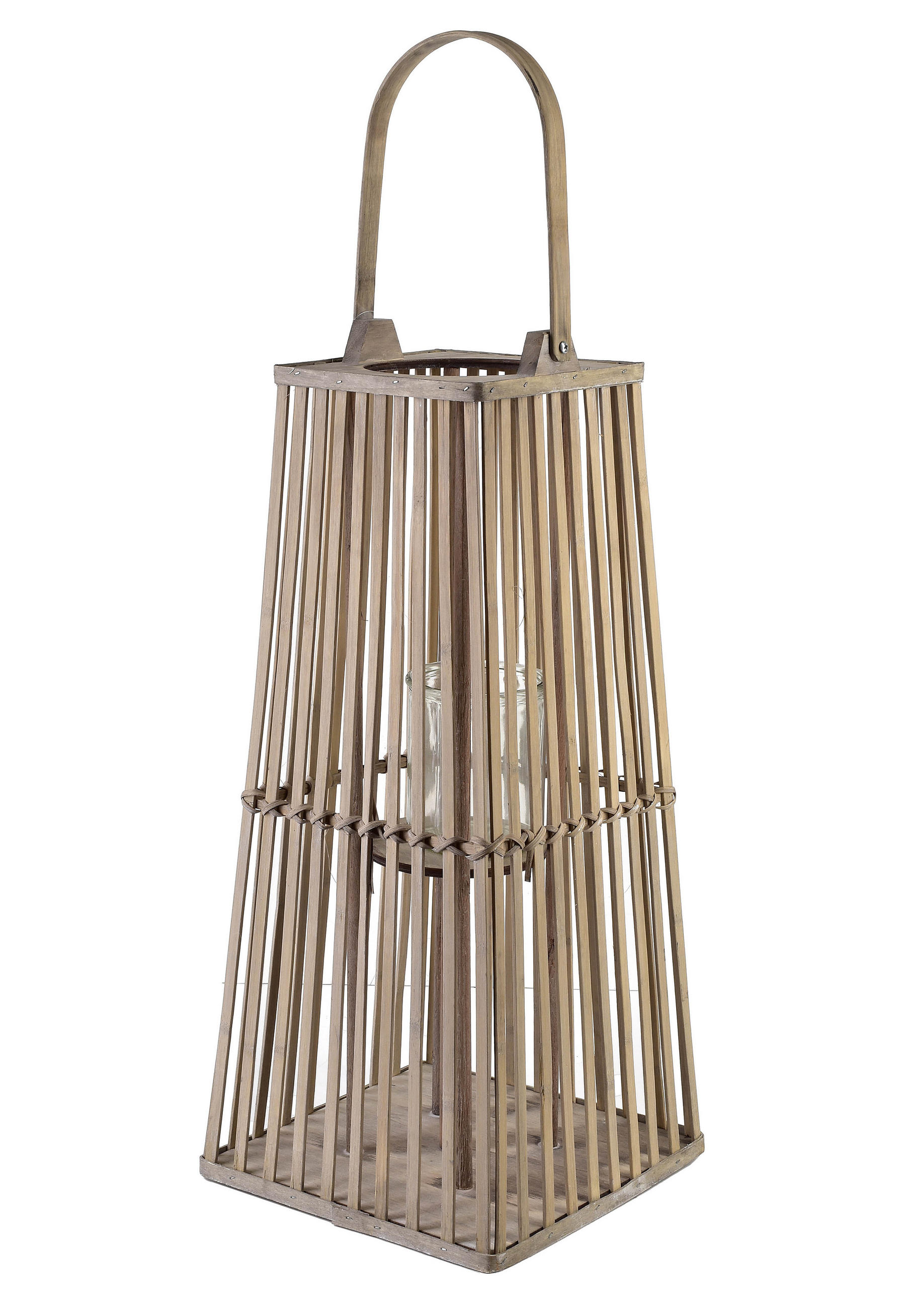 WINDLICHT Lucie Grey Grau 26,5/57 cm Weide Holz - Grau, Naturmaterialen/Holz (26.5/57/26.5cm) - Mondex