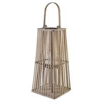 WINDLICHT Lucie Grey Grau 26,5/57 cm Weide Holz - Grau, Naturmaterialen/Holz (26.5/57/26.5cm) - Mondex