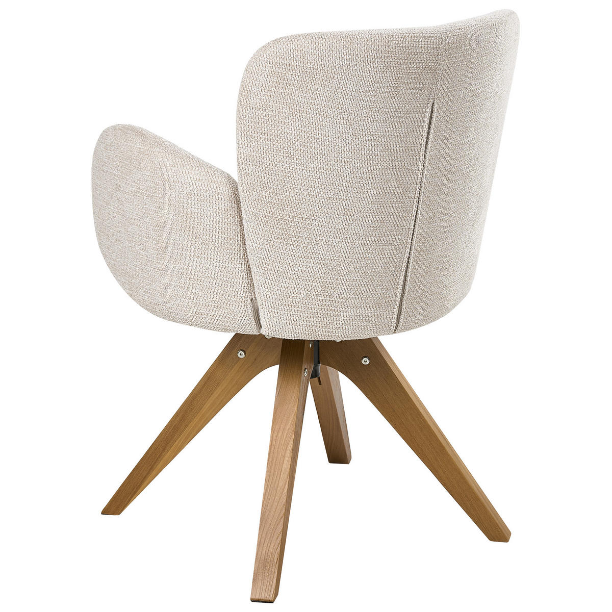 JÍDELNÍ ŽIDLE 2 ks sada otočná Látka Světle béžová Jean - béžová, textil (64/82/70cm) - Beliani