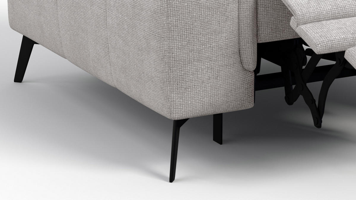 SESSEL FIERO mit Relaxfunktion, creme - Creme/Schwarz, Holzwerkstoff/Textil (114/82/103cm) - Courtois Laville