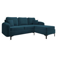 ECKSOFA Venice, Seite: Rechts - Schwarz/Naturfarben, Holz/Textil (225/172cm) - MIRJAN24