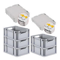 EUROBOX 5x Nextgen Economy Mit Scharnierdeckel Grau/Gelb Griffe Offen 16 Liter - Gelb, Kunststoff (30/17/40cm) - PROREGAL
