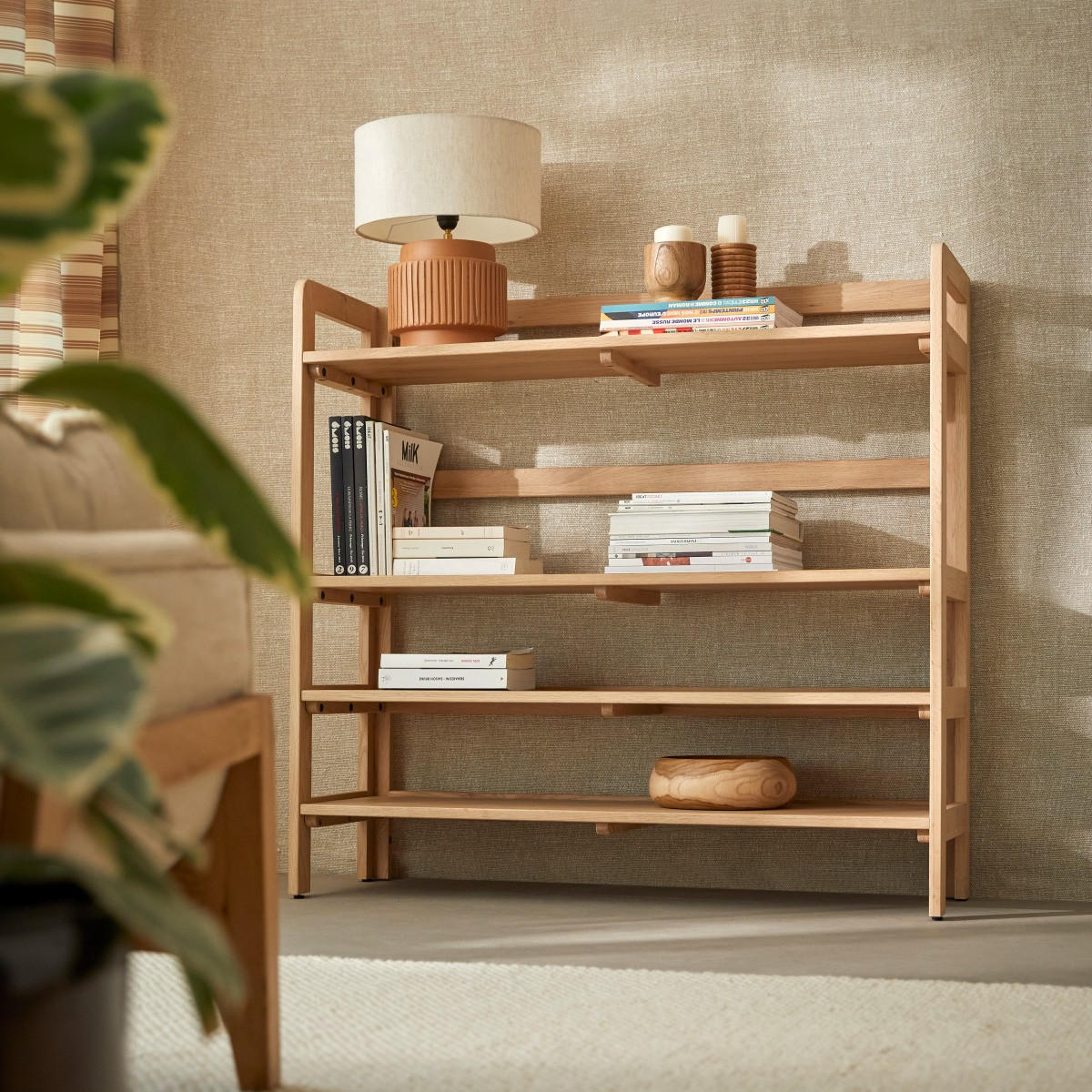 BÜCHERREGAL Esmée Natur aus Eiche - Naturfarben, Holz (110/105/35cm) - Tikamoon