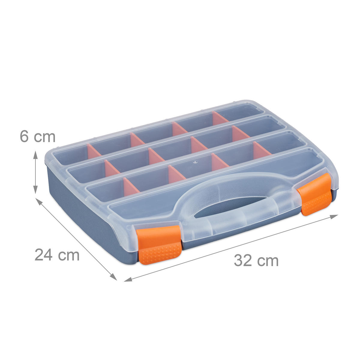 3XSORTIERBOX - Multicolor, Kunststoff (32/6/24cm) - Relaxdays