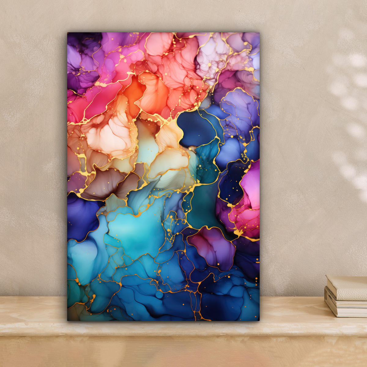 LEINWANDBILD Marmor - Bunt - Abstrakt 20x30 cm - Multicolor, Textil (20/30cm) - MuchoWow