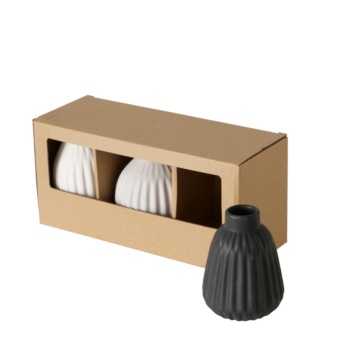 VASEN Keramik Matt Esko 3er-Set - Multicolor, Keramik (11cm) - Boltze Home