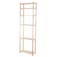 HOLZREGAL TIMBERCRAFT 220x65x28,5cm 6 Fachboden 1,4cm dickes Kiefernholz Natur - Naturfarben, Holz (65/220/28.5cm) - PROREGAL
