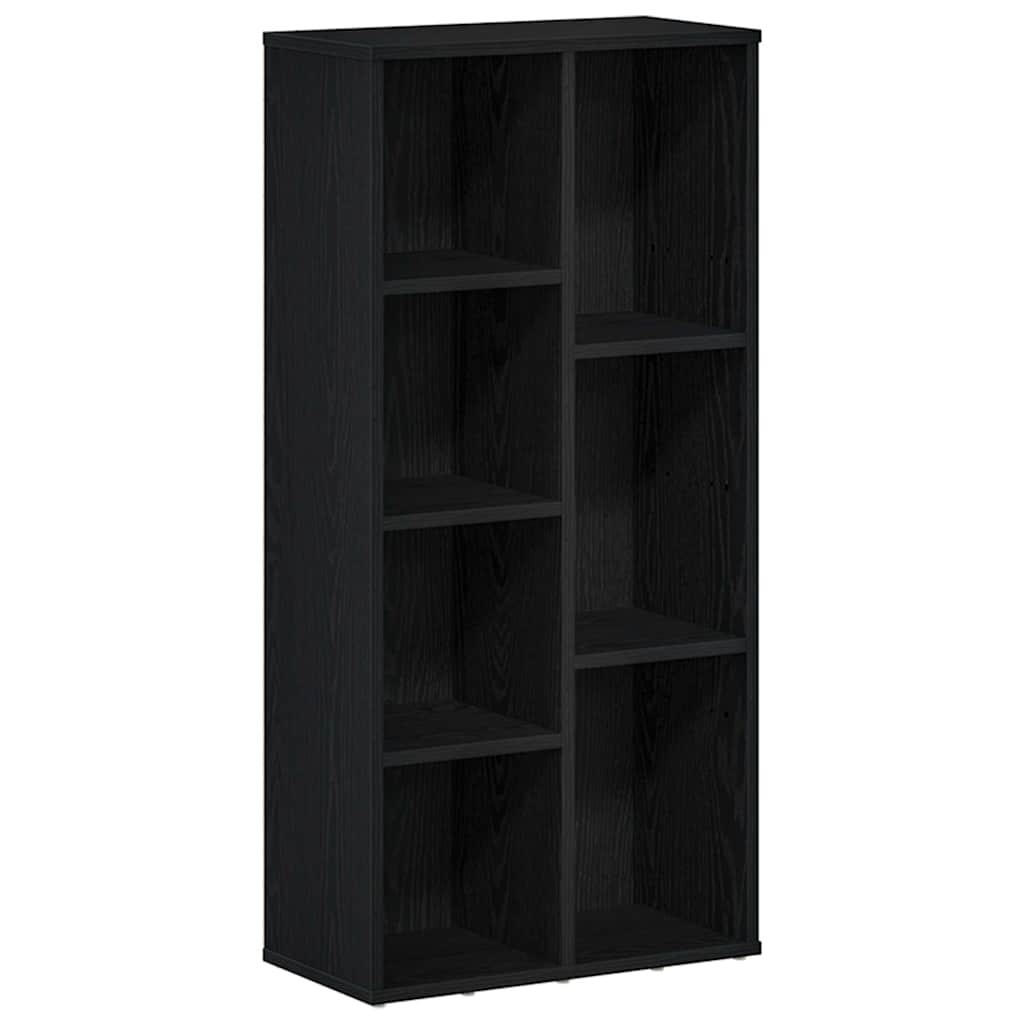 BÜCHERREGAL Schwarz Eichen-Optik 50/25/104 Cm Holzwerkstoff - Schwarz, Holzwerkstoff (25/104/50cm) - vidaXL