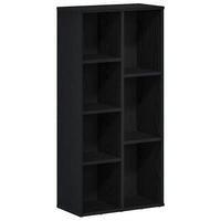 BÜCHERREGAL Schwarz Eichen-Optik 50/25/104 Cm Holzwerkstoff - Schwarz, Holzwerkstoff (25/104/50cm) - vidaXL