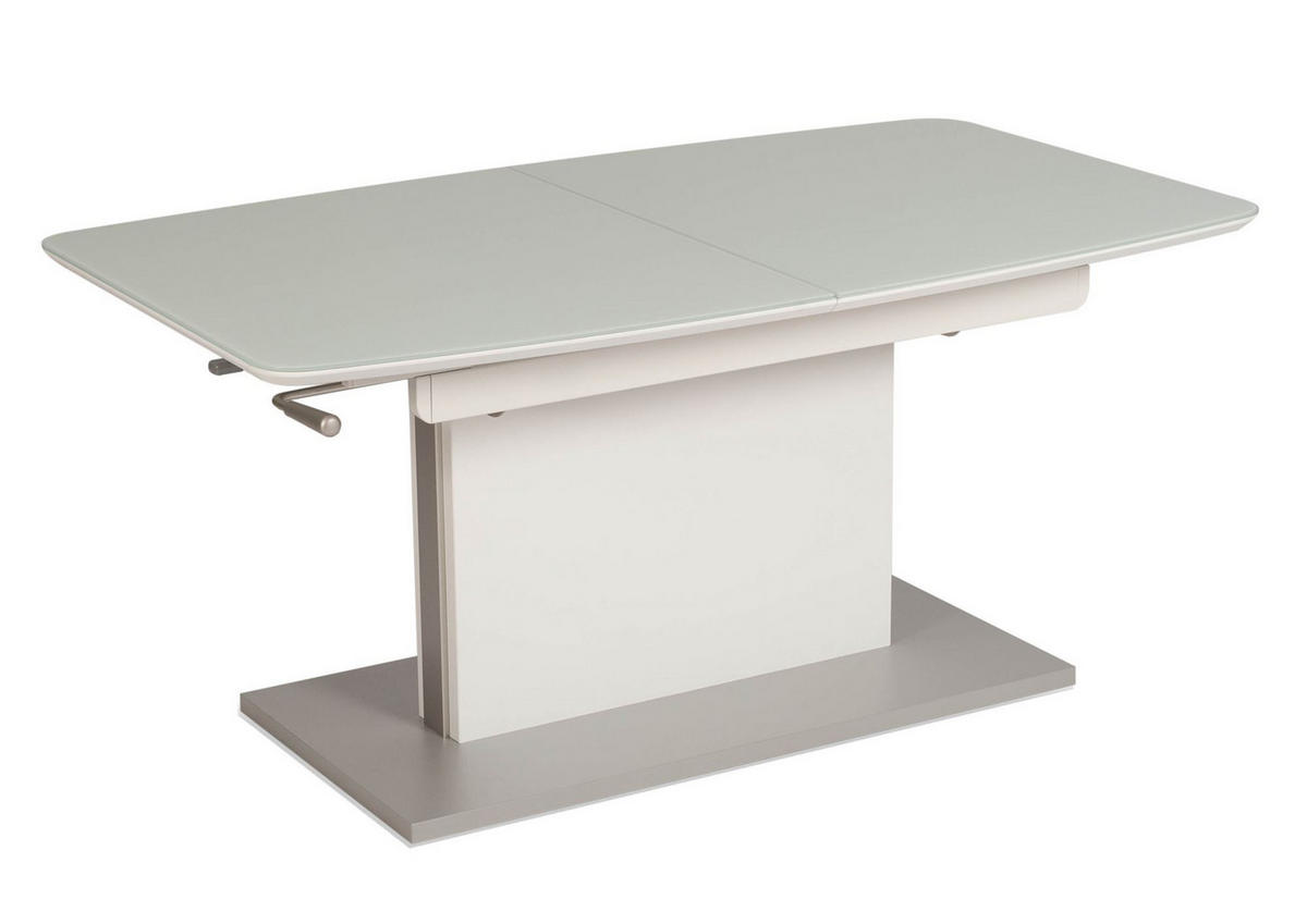 FUNKTIONSTISCH ausziehbar Carey 120(160) x 70 x 55-74 Couchtisch Weiß - Weiß, Holz (120/70/55cm) - 58aufmkessel