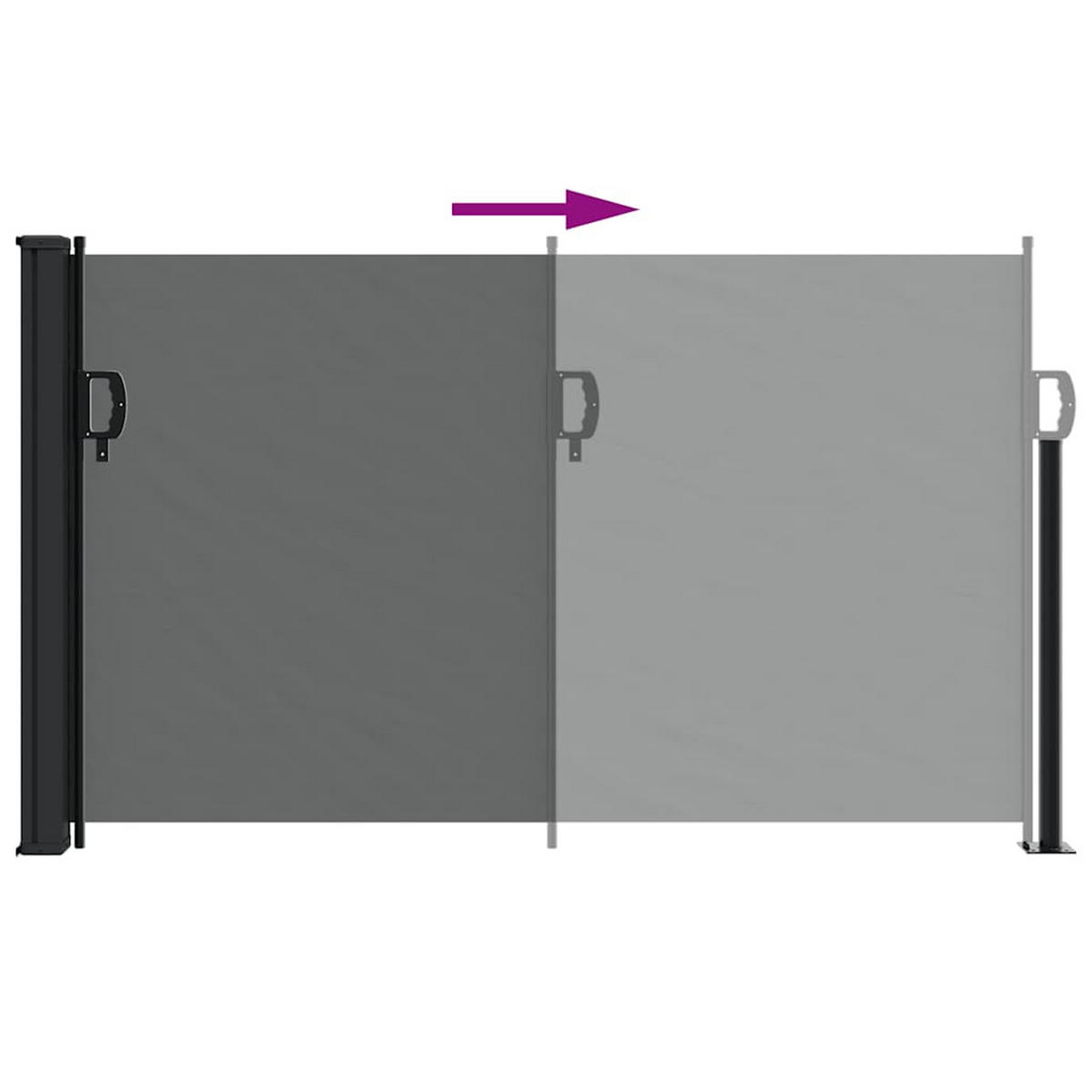 SEITENMARKISE Ausziehbare Anthrazit 120/600 Cm - Anthrazit, Textil (120/600cm) - vidaXL