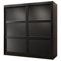 SCHWEBETÜRENSCHRANK 200/180/62 2-türig - Schwarz, Holz/Kunststoff (180/200/62cm) - MÖBEL KRYSPOL