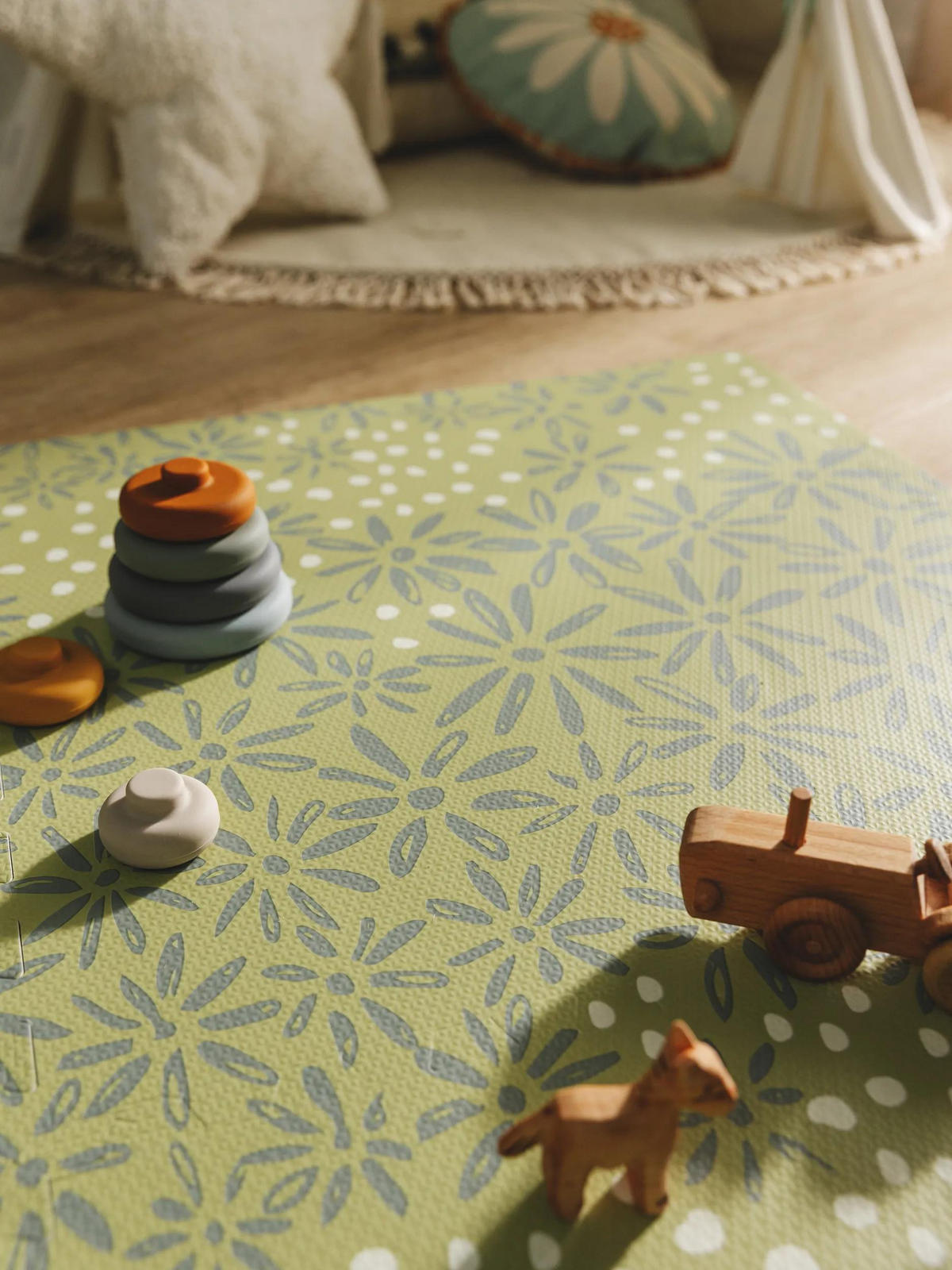 SPIELMATTE Daisy Grün 120x180 cm - Grün, Textil (120/180cm) - Lytte