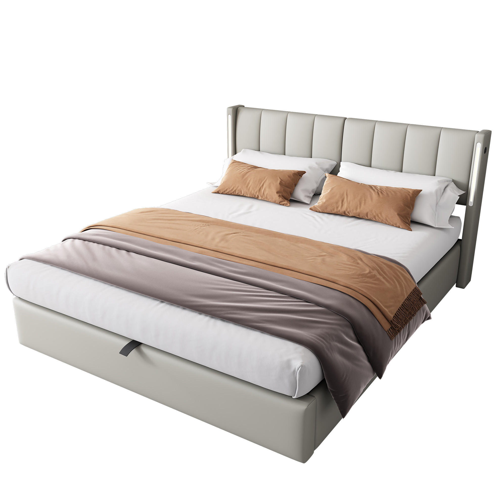 Beauniv Polsterbett Grau 140x190 cm
