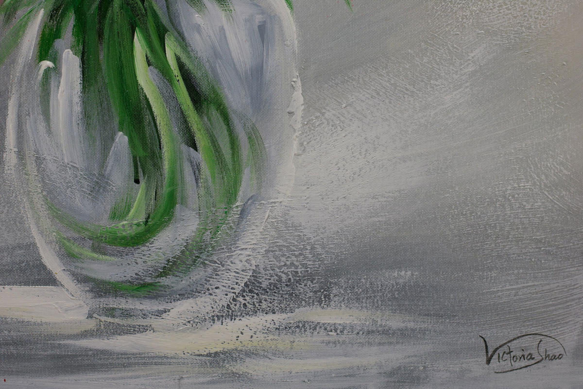 ACRYLBILD HANDGEMALT 60/60 cm - Rot/Grau, Holz/Textil (1.08/60cm) - KUNSTLOFT