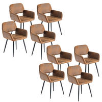 ARMLEHNSTUHL-SET 8 Stück braun - Braun, Holzwerkstoff/Textil (56/76.5/53cm) - Urban Meuble