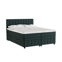 BOXBETT AVALON 160 x 200 cm mit Bettkasten und Topper - Dunkelgrün - Dunkelgrün, Holz - Panda Möbel