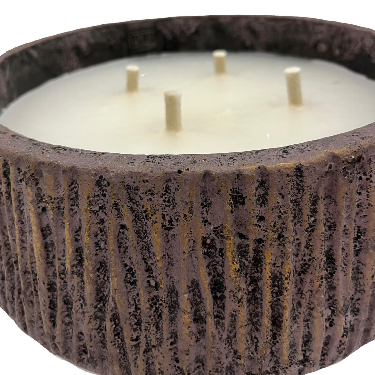 KERZE Holden Violett 30/30/15cm - Lila, Stein (30/15/30cm) - PTMD Collection