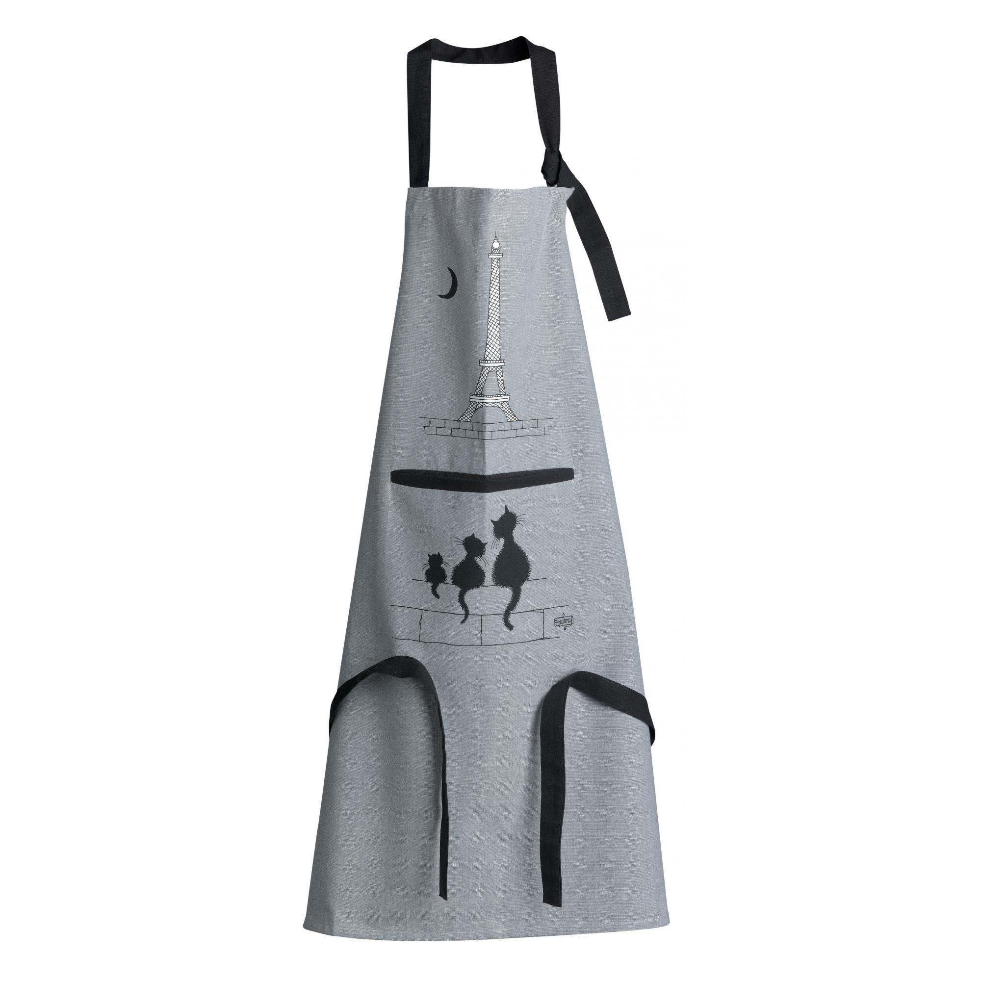 KÜCHENSCHÜRZE Dubout Chats Eiffel grau 72 x 85 cm - Grau, Textil (72/85cm) - Winkler
