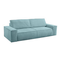 SCHLAFSOFA 4-Sitzer - Cord - Türkisblau - AMELIA - Türkis, Textil (257/85/102cm) - Vente-Unique