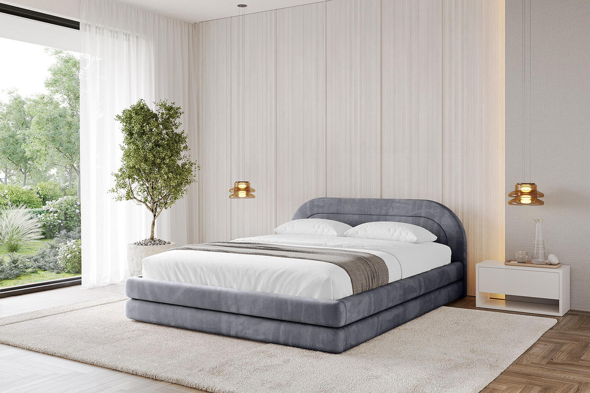 POLSTERBETT mit Bettkasten und Lattenrost, Bett mit Matratze H3/H4 - LERIS-v1 200x200 Dunkelgrau - Dunkelgrau, Holzwerkstoff/Textil (200/200cm) - ALTDECOR