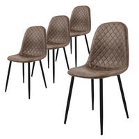 STUHL Kunstleder Braun 4er Set - Braun, Metall (51/89/44cm) - ML-DESIGN