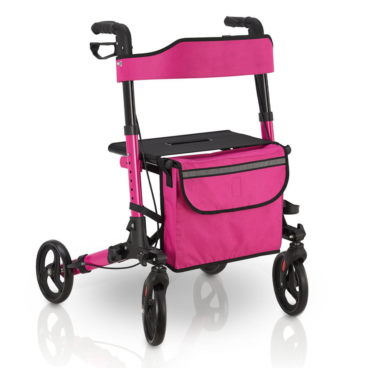 ROLLATOR Vital lila klappbar mit Sitzfläche & Einkaufstasche - Lila, Metall (63/80/68cm) - Juskys