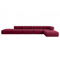 ECKSOFA modulares Sofa Kerru-L3 - 475x190x70 cm Bordeauxrot Velours - Bordeaux, Holzwerkstoff/Textil (475/190cm) - ALTDECOR