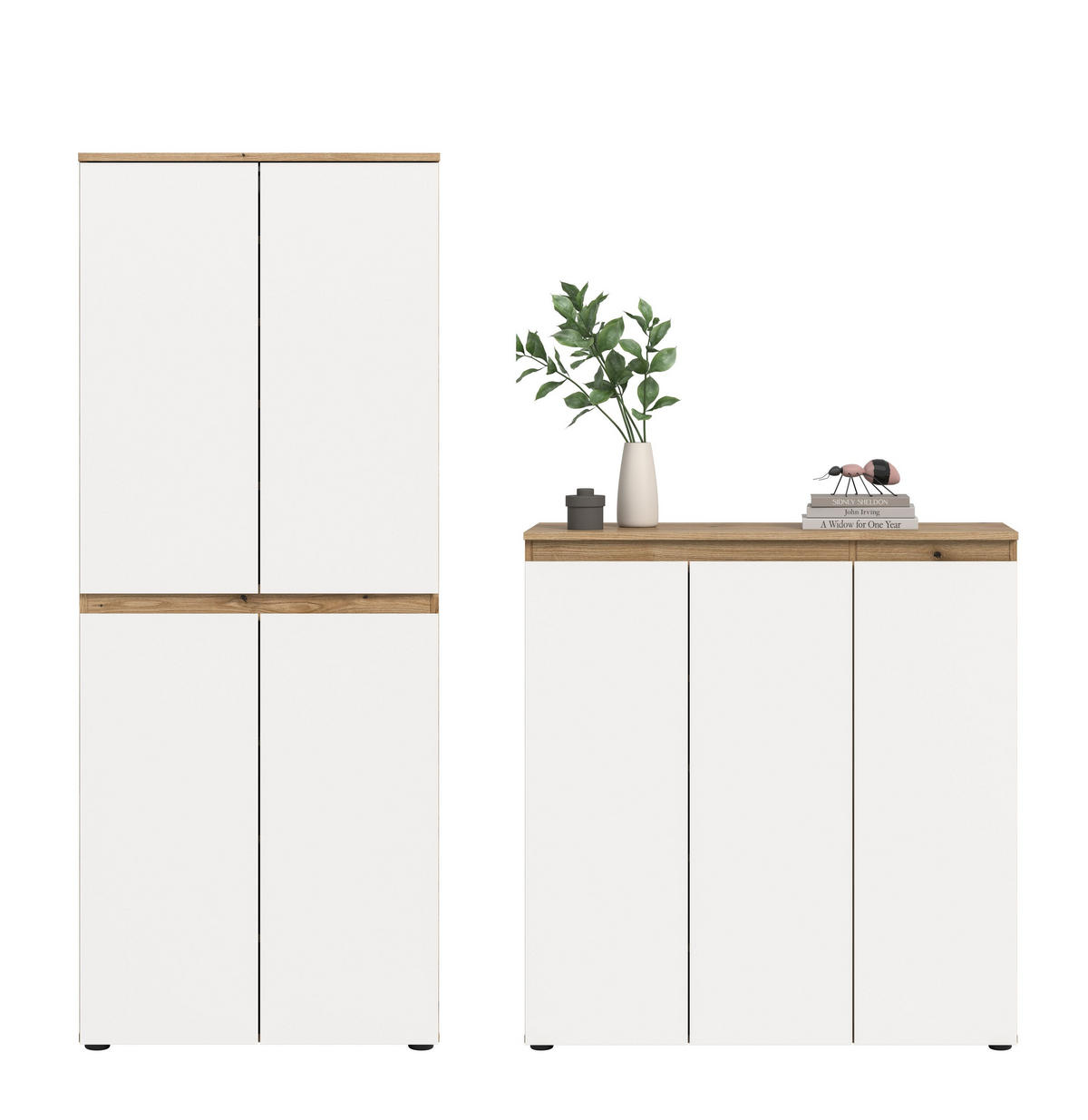 UNIVERSALSCHRANK SCARPA 2-tlg. (B/H/T: ca. 190/175/37 cm) in Evoke Oak Nachbildung/weiß - Eichefarben, Holzwerkstoff (190/175/37cm)